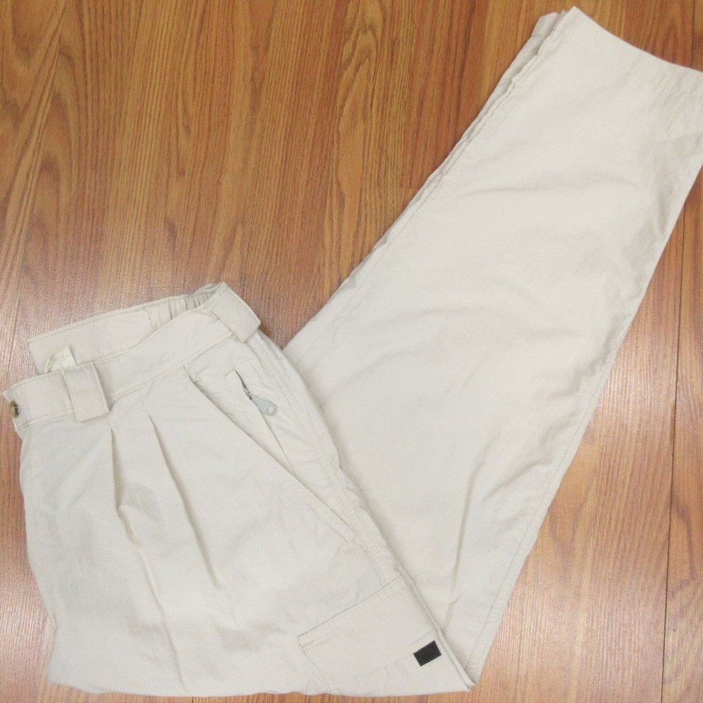 TRAVELSMITH TAPERED NYLON CARGO PANTS LIGHT KHAKI Sz LARGE, L